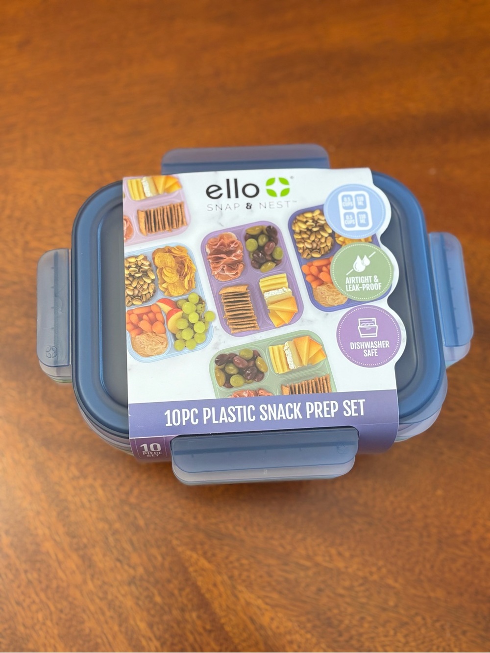 ello Snap & Nest 10pc Plastic Snack Prep Set - Blue & Lavender - Picture 3 of 6